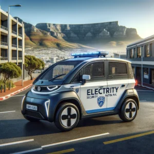 electric security patrol vehicle in operation - security companies